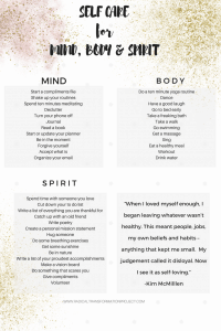 self care mind body spirit