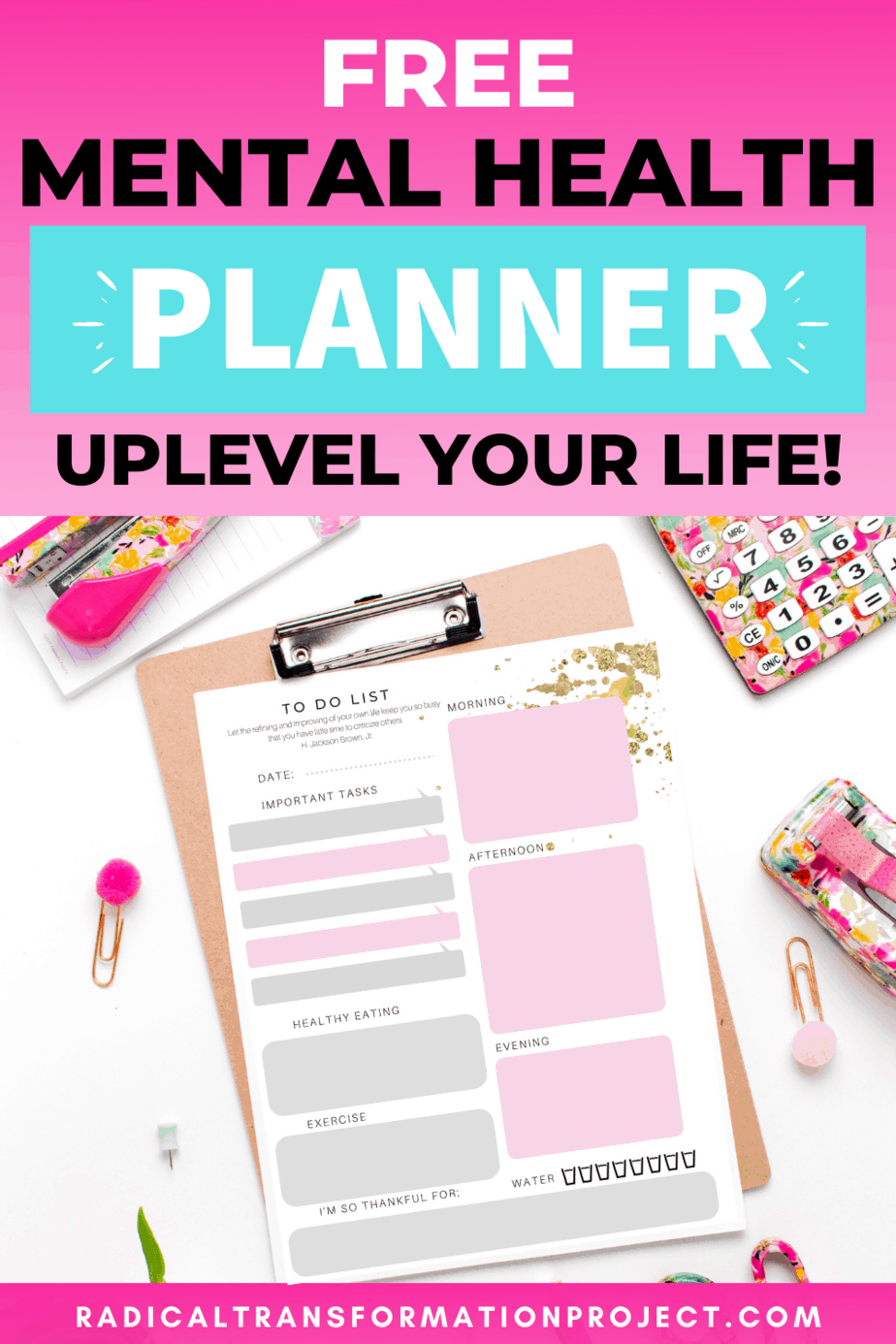 mental health planner 10 Radical Transformation Project